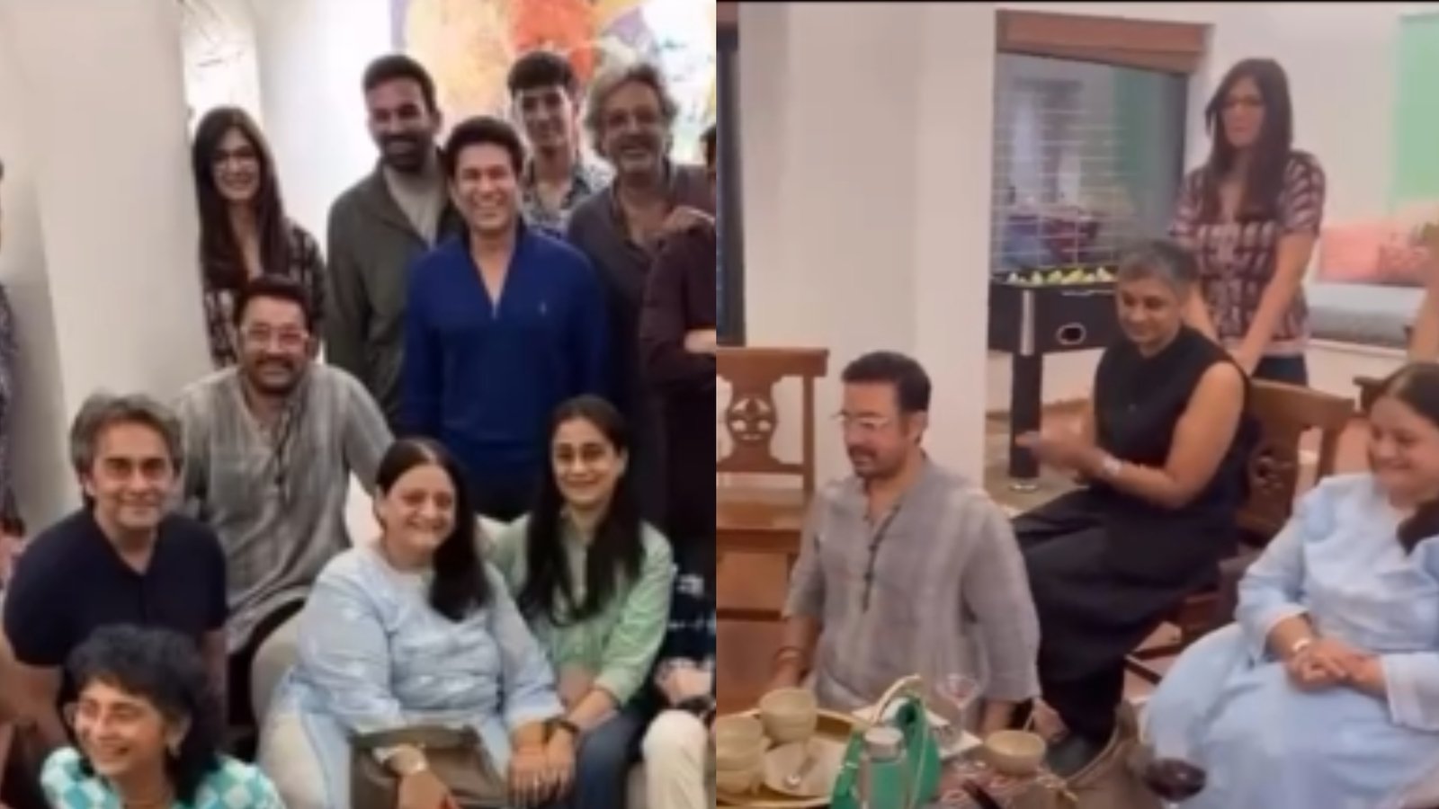ਆਮਿਰ ਖਾਨ, ਉਨ੍ਹਾਂ ਦੀ ਨਵੀਂ ਜੀ.ਐੱਫ.ਐੱਫ. ਗੌਰੀ ਸਪ੍ਰੈਟ ਅਤੇ ਸਾਬਕਾ ਪਤਨੀਆਂ ਰੀਨਾ ਦੱਤੀ, ਕਿਰਨ ਰਾਓ ਇਰਫਾਨ ਦੀ ਵਰ੍ਹੇਗੰ. ਪਾਰਟੀ ਵਿਚ ਸ਼ਾਮਲ ਹੋਈ; ਦੇਖੋ