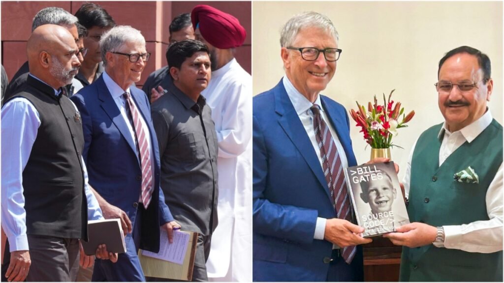 ਬਿਲ ਗੇਟਸ ਜੇਪੀ ਨੱਡਾ, ਚੰਦਰਕਾਰਬਾਬੂ ਨਾਇਡੂ ਨੂੰ ਸਿਹਤ ਸੰਭਾਲ, ਏਆਈ ਅਤੇ ਵਿਕਾਸ ਬਾਰੇ ਵਿਚਾਰ ਵਟਾਂਦਰੇ ਲਈ ਮਿਲਦੀ ਹੈ