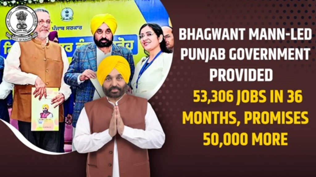 ਭਗਵੰਤ ਮਾਨ ਦੀ ਅਗਵਾਈ ਵਾਲੀ ਪੰਜਾਬ ਸਰਕਾਰ ਨੇ 36,306 ਨੌਕਰੀਆਂ 36 ਮਹੀਨਿਆਂ ਵਿੱਚ ਦਿੱਤੀਆਂ ਸਨ, ਜਿਨ੍ਹਾਂ ਨੇ 50,000 ਹੋਰ ਵਾਅਦਾ ਕੀਤਾ ਸੀ