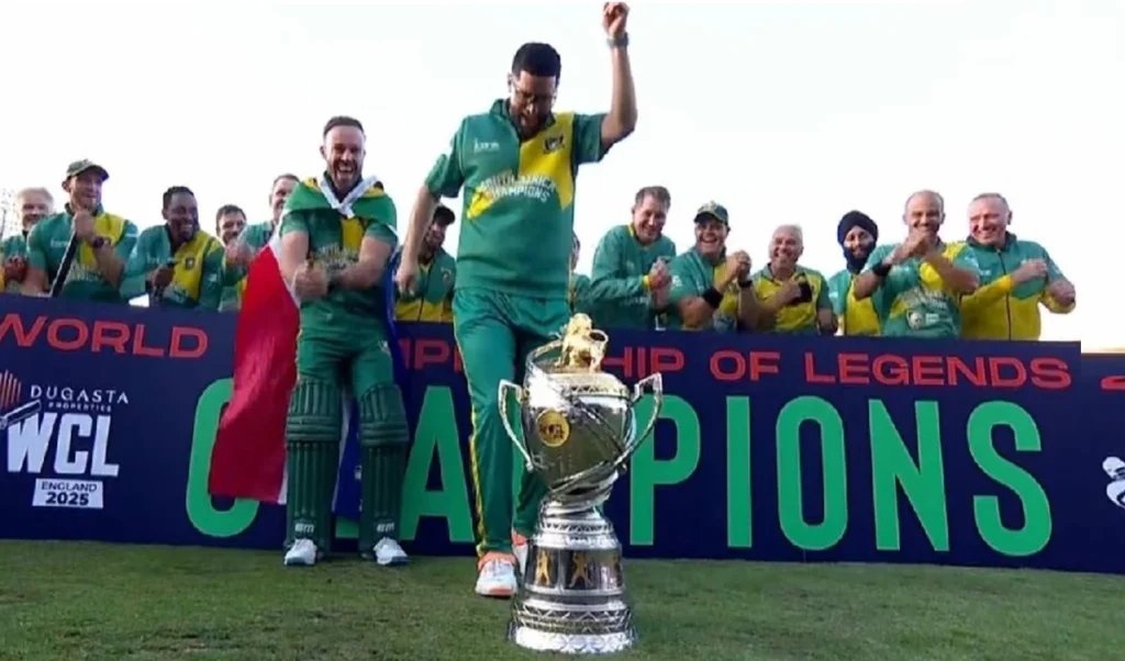 ਡਬਲਯੂ ਐੱਲ 2025: ਏਬੀ ਡੀ ਵਿਲੀਅਰਜ਼ ਅਤੇ ਟੀਮ ਨੇ ਪਾਕਿਸਤਾਨ ਨੂੰ ਹਰਾਇਆ, ਦੱਖਣੀ ਅਫਰੀਕਾ ਦੰਤਕਥਾ ਦੇ ਵਿਸ਼ਵ ਚੈਂਪੀਅਨ ਬਣ ਗਿਆ
