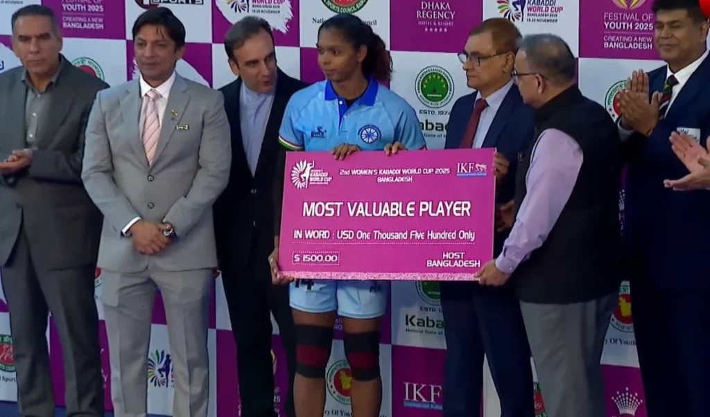 ਕਬੱਡੀ ਵਿਸ਼ਵ ਕੱਪ 2025: ਛੱਤੀਸਗੜ੍ਹ ਦੀ ਸੰਜੂ ਦੇਵੀ ਬਣੀ MVP, ਸੰਘਰਸ਼ ਨੂੰ ਮਾਤ ਦੇ ਕੇ ਰਚਿਆ ਇਤਿਹਾਸ