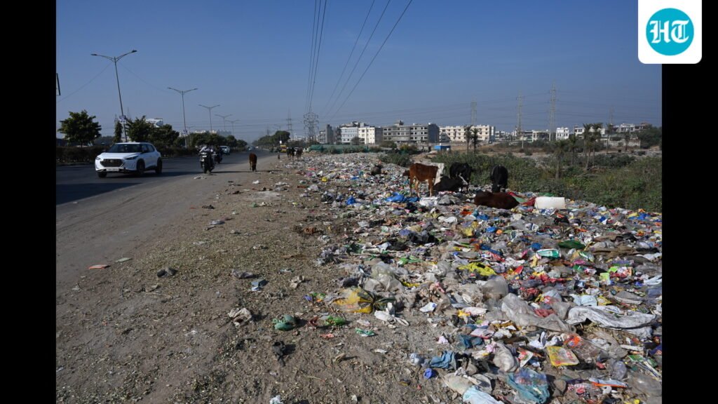 ਕੂੜੇ ਦੇ ਸੰਕਟ ਕਾਰਨ ਚੰਡੀਗੜ੍ਹ ਏਅਰਪੋਰਟ ਰੋਡ ਕੂੜੇ ਨਾਲ ਭਰੀ ਹੋਈ ਹੈ