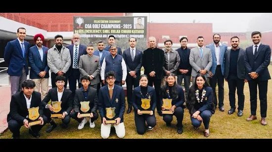 ਚੰਡੀਗੜ੍ਹ: ਪੰਜਾਬ ਦੇ ਰਾਜਪਾਲ ਕਟਾਰੀਆ ਨੇ 2025 ਦੇ ਚੋਟੀ ਦੇ ਸੀਜੀਏ ਗੋਲਫਰਾਂ ਦਾ ਸਨਮਾਨ ਕੀਤਾ