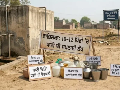 ਫ਼ਾਜ਼ਿਲਕਾ: 10-12 ਪਿੰਡਾਂ 'ਚ ਪਾਣੀ ਦੀ ਸਪਲਾਈ ਠੱਪ, ਧਰਨੇ ਦੀ ਚਿਤਾਵਨੀ